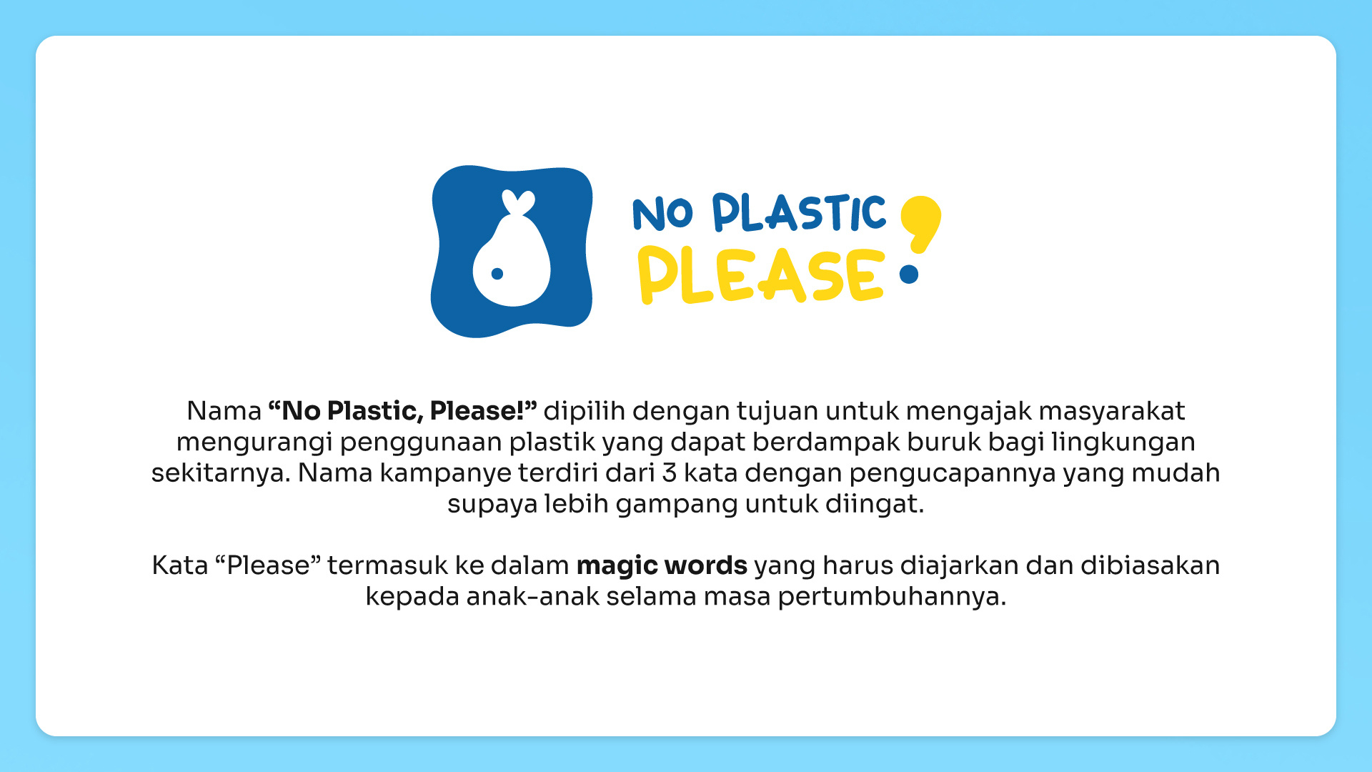 No Plastic Please