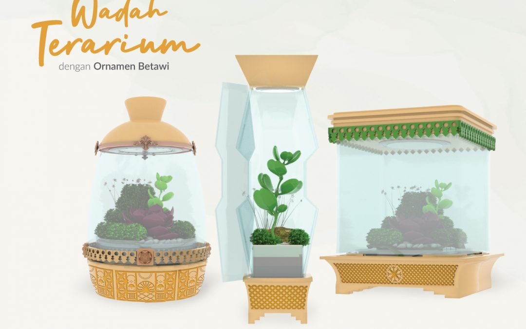 Wadah Terarium Dengan Ornamen Betawi