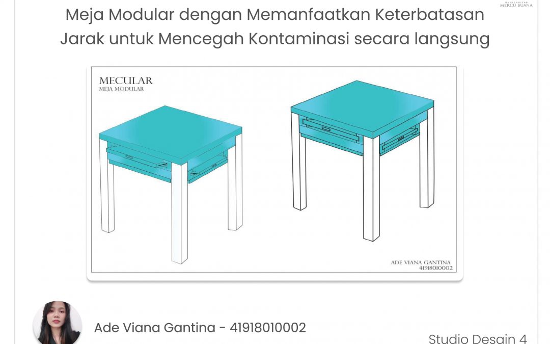 Meja Modular dengan Memanfaatkan Keterbatasan Jarak untuk Mencegah Kontaminasi Secara Langsung