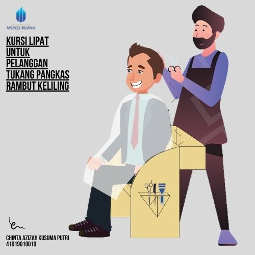 Kursi Lipat untuk Pelanggan Tukang Pangkas Rambut Keliling