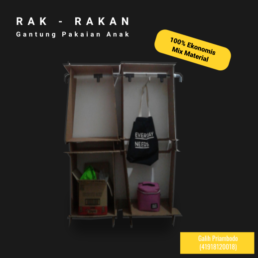 Rak Pakaian Gantung Berbahan Kardus Bergelombang Untuk Anak Umur 4 – 10 Tahun