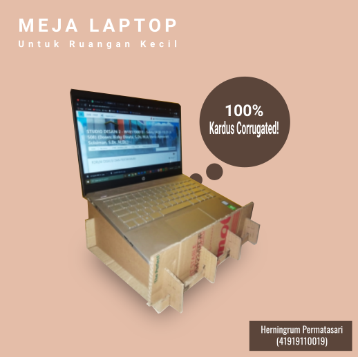 Meja Laptop Berbahan Corrugated Paper untuk Ruang Kecil