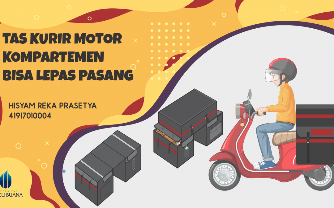 TAS KURIR MOTOR UNTUK PENGIRIMAN BARANG DENGAN KOMPERTEMEN YANG BISA LEPAS PASANG